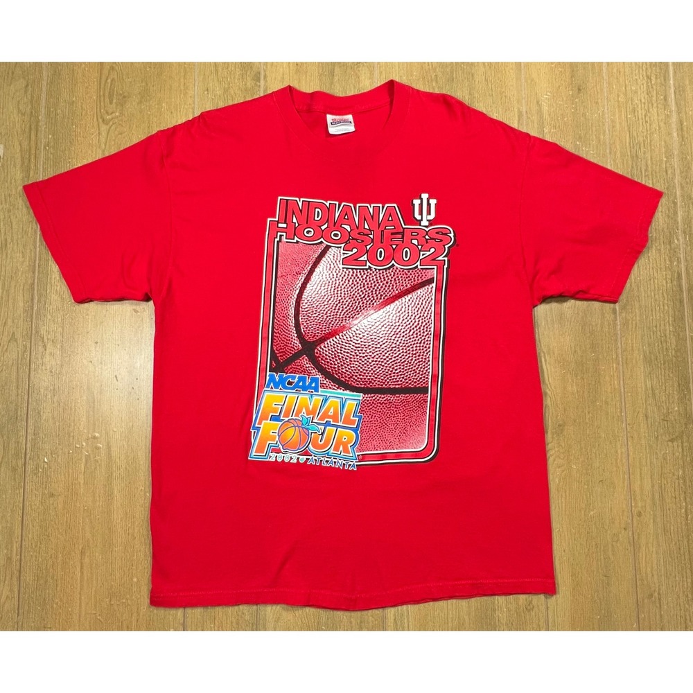 Hanes Heavyweight Indiana Hoosiers 2002 NCAA Final Four‎ Atlanta T-Shirt Red XL